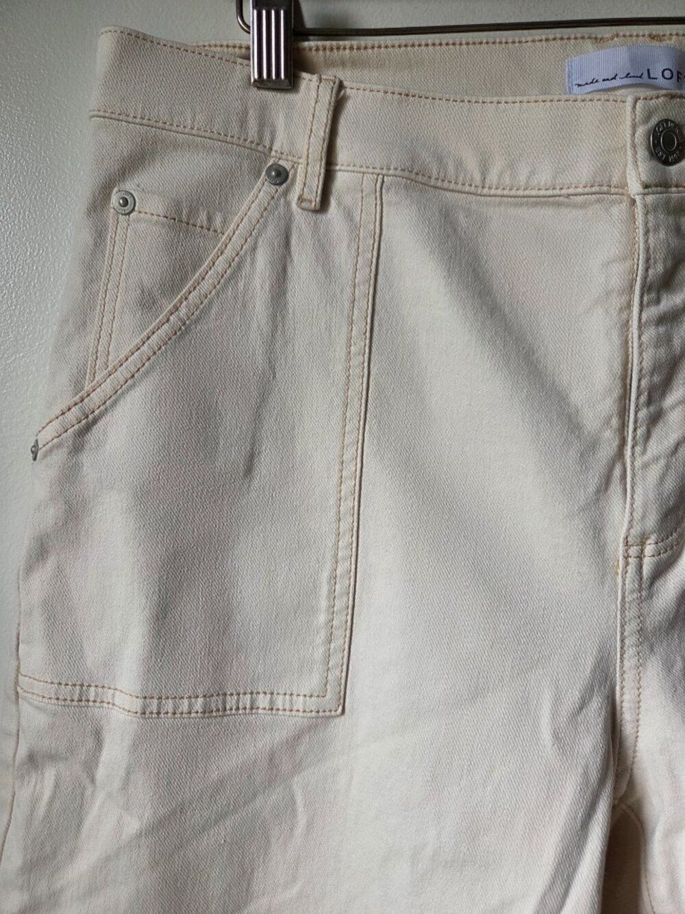 EUC LOFT MADE & LOVED CREAM THE GIRLFRIEND JEANS SIZE 31 / 12 - Picture 8 of 16